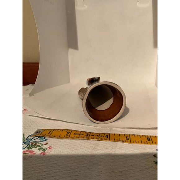 Hand-Painted Ceramic Angel Figurine With Blue Dress & Golden Accents - Picture 3 of 8